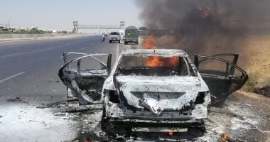 قوات الحماية المدنية تسيطر على حريق سيارة في مدينة بدر